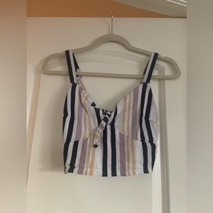 Hollister Multi Colored Strips Cropped Tank Top